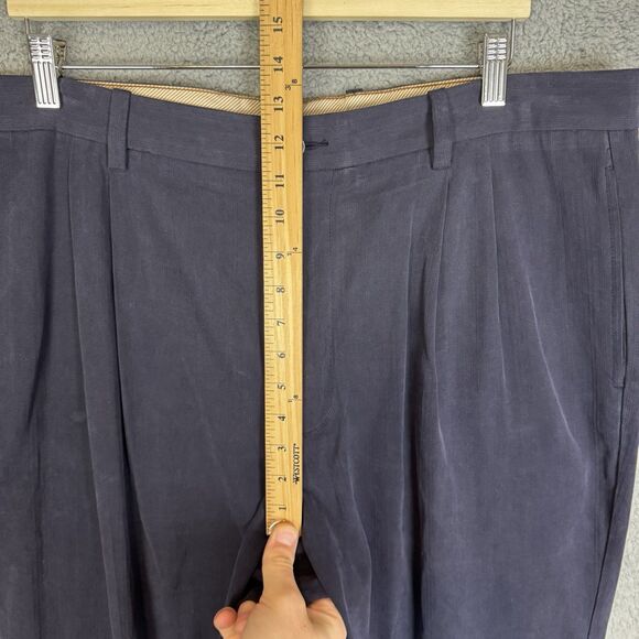 S Tommy Bahama Pants Men's 38x30 Blue Silk Blend Flat Front Beach Chino‎ - Picture 6 of 10